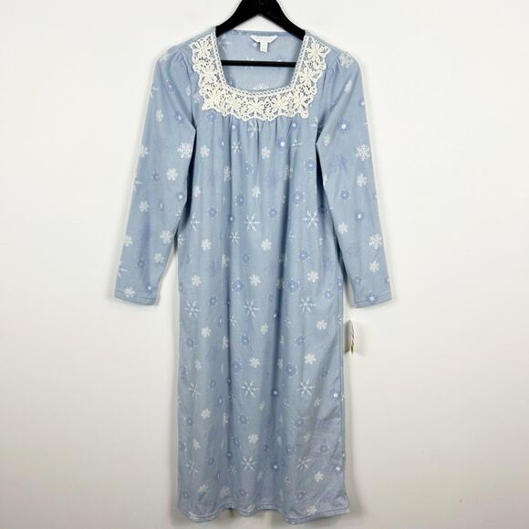 Charter Club Fleece Long Sleeve Printed Nightgown Size X-Small - Picture 1 of 5